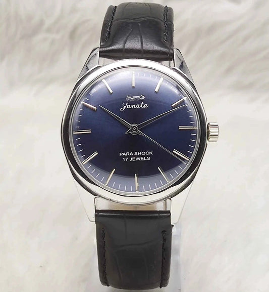 HMT Janata Handwinding Bluish Dial With Stick Indices 17 Jewels Watch