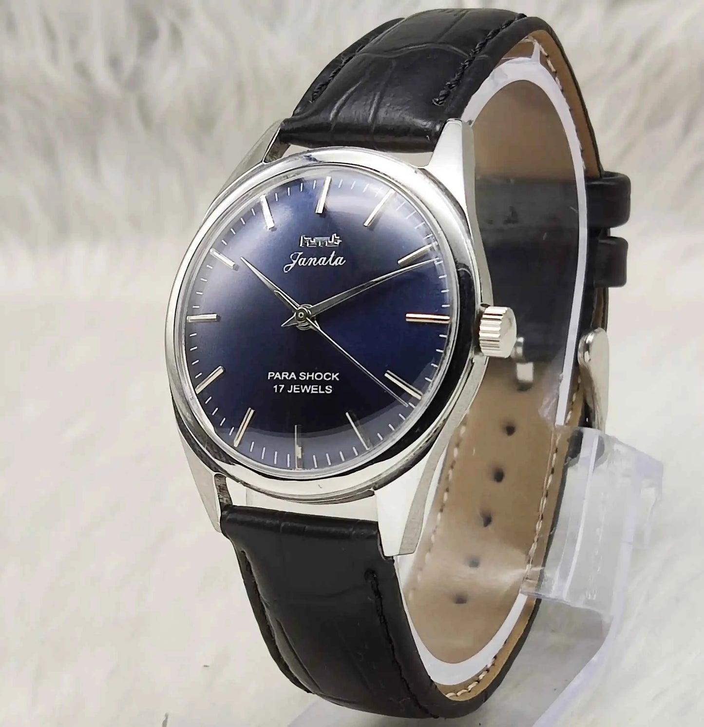 HMT Janata Handwinding Bluish Dial With Stick Indices 17 Jewels Watch