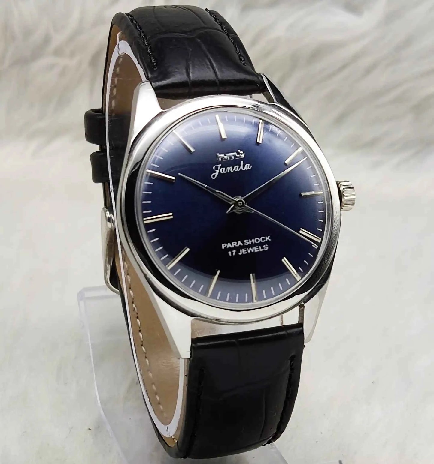 HMT Janata Handwinding Bluish Dial With Stick Indices 17 Jewels Watch