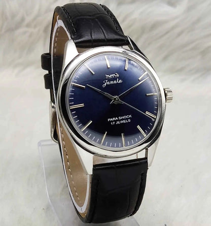 HMT Janata Handwinding Bluish Dial With Stick Indices 17 Jewels Watch