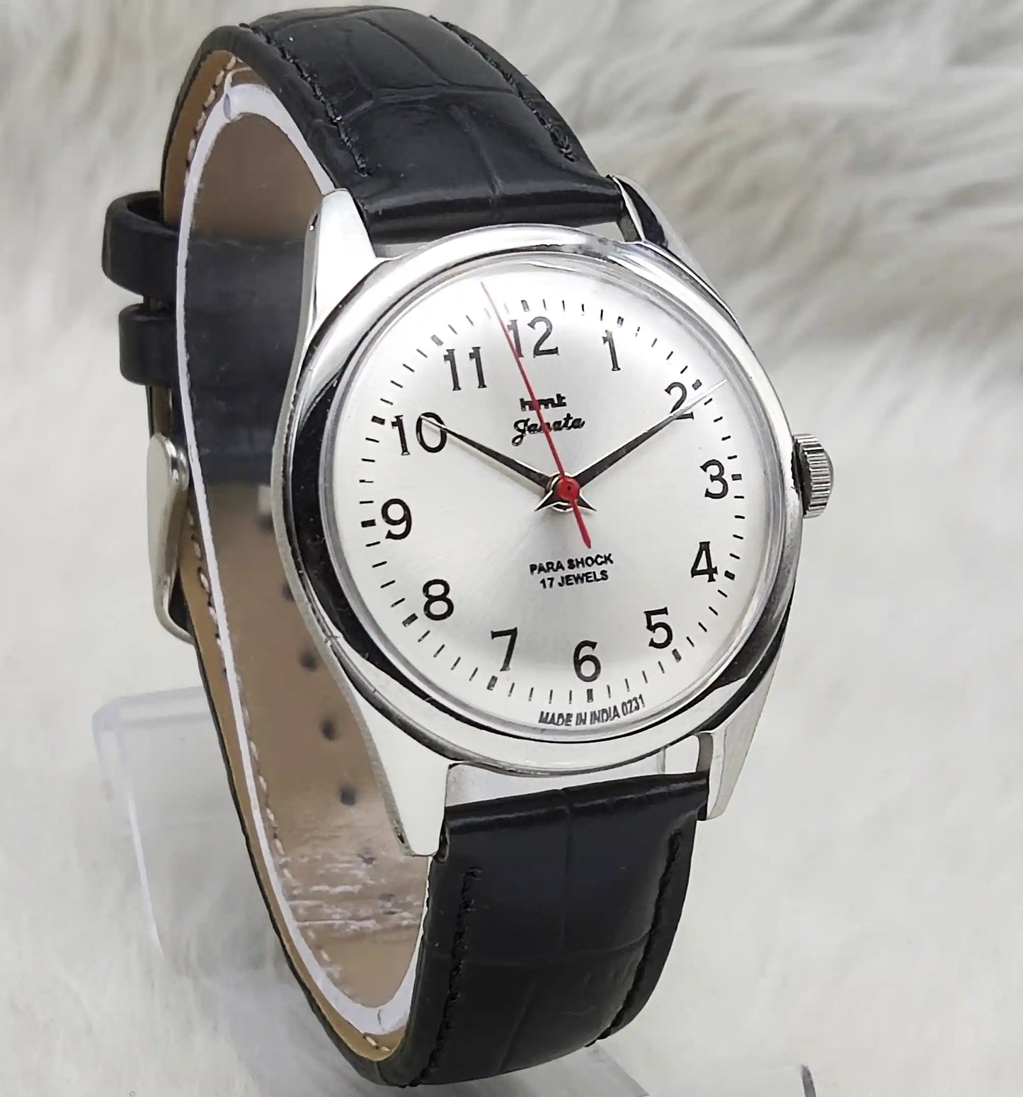 HMT Janata Handwinding English Numerals Silver Dial Watch