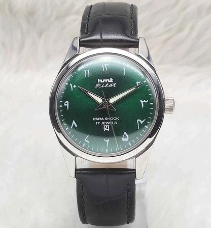 HMT Janata Handwinding Green Arabic Numerals Indices Dial 17 Jewels Watch
