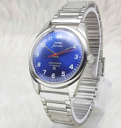 HMT Janata Handwinding Men's Watch with Pink Dial English Numerals , 17 Jewels