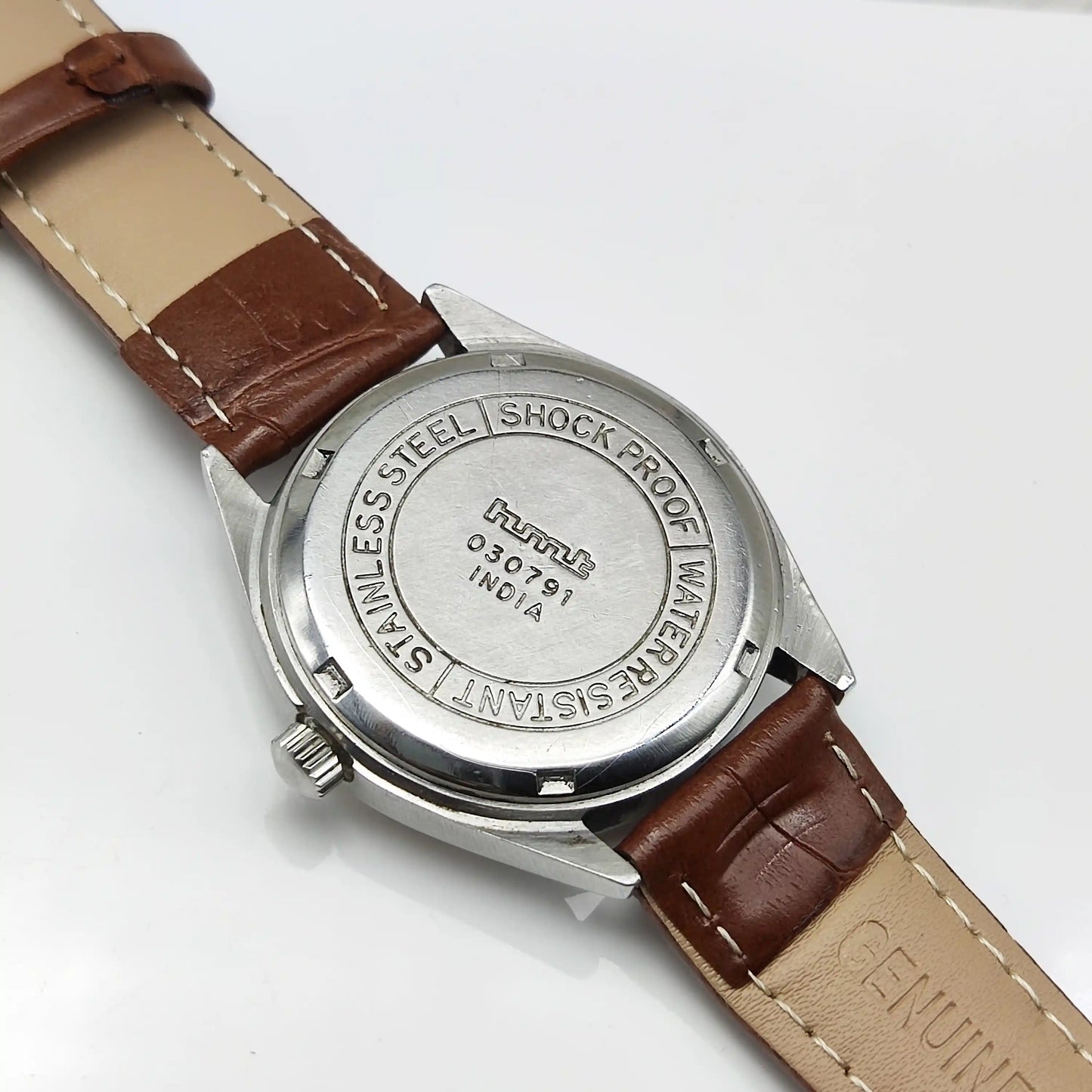 HMT Handwinding Men's Watch with Pink Dial English Numerals,17 Jewels