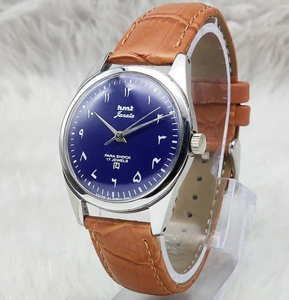 HMT Janata Watch - Handwinding Navy Blue Dial 17 Jewels Timepiece