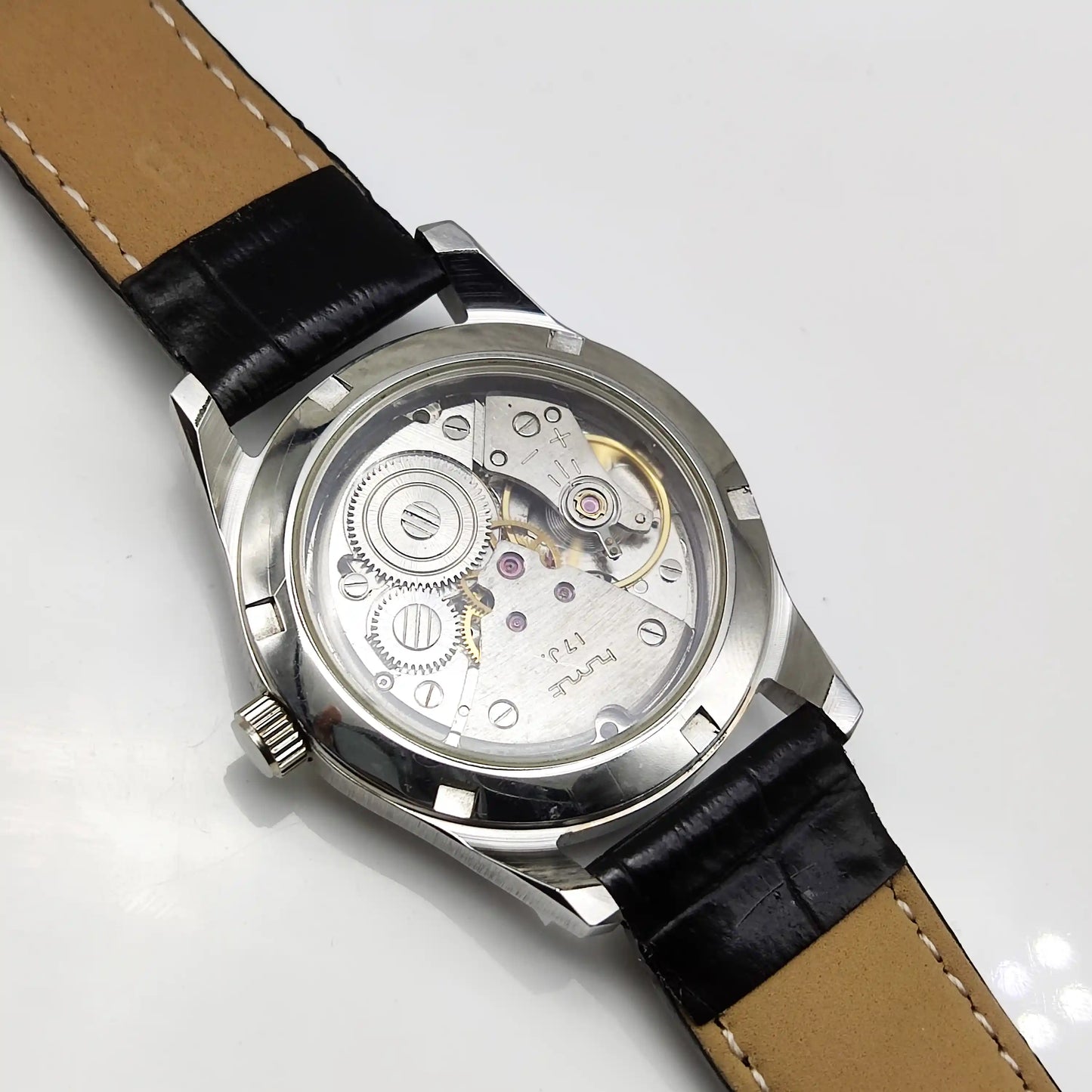 HMT Chinar Mechanical Watch 17 Jewels with Purple Dial and English Numerals Indices