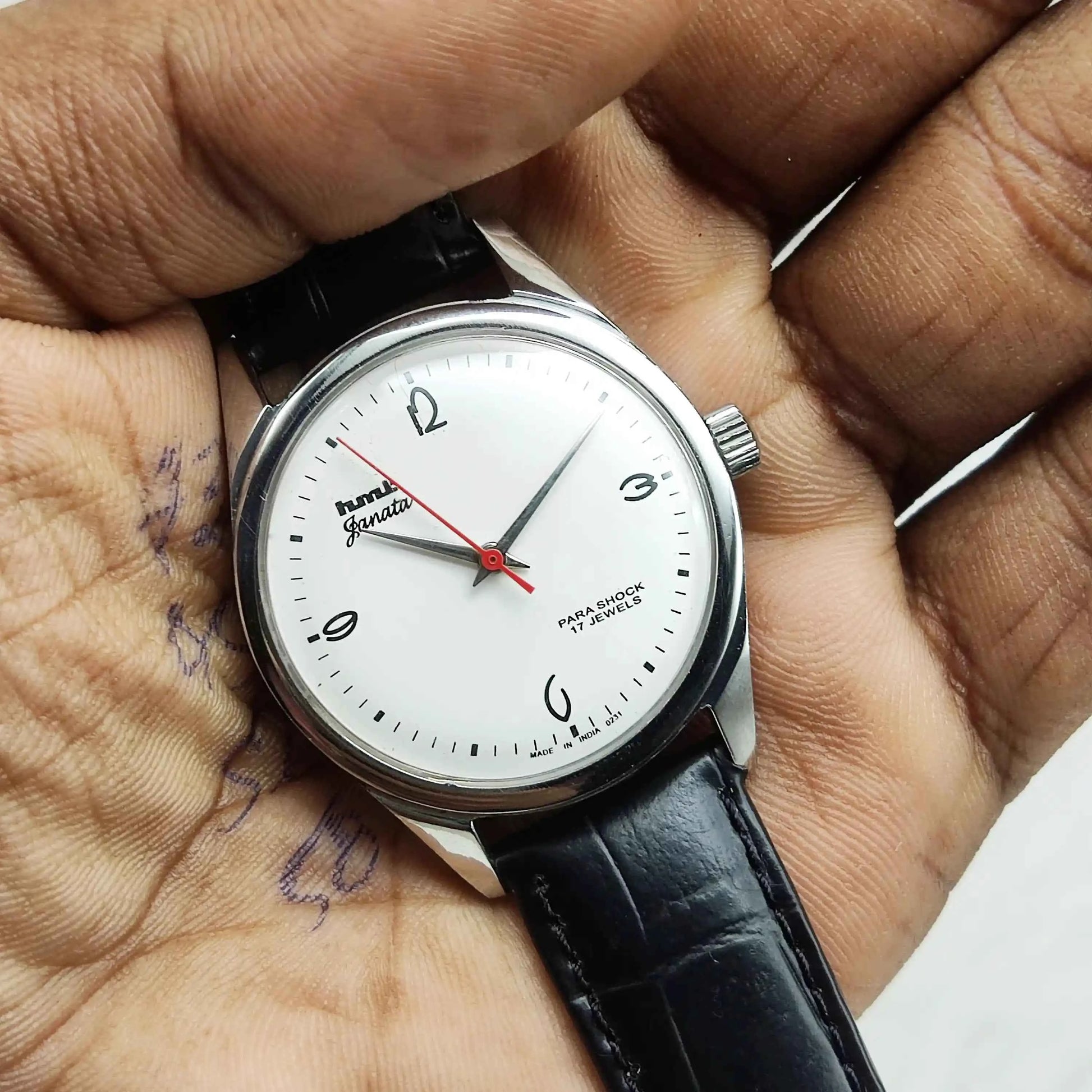 HMT Janata Handwinding Watch - White Dial,17 Jewels,Men's Watch