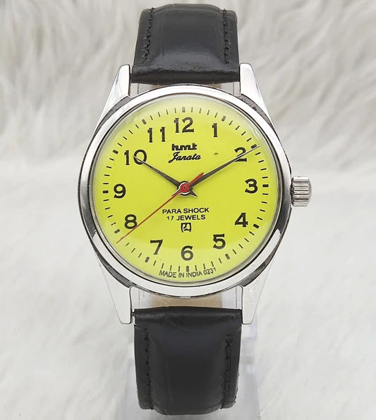 HMT Janata Lemon Color Dial Handwinding 17 Jewels Men's Watch