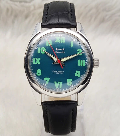 HMT Janata Mechanical Handwinding Watch: Greenish Dial
