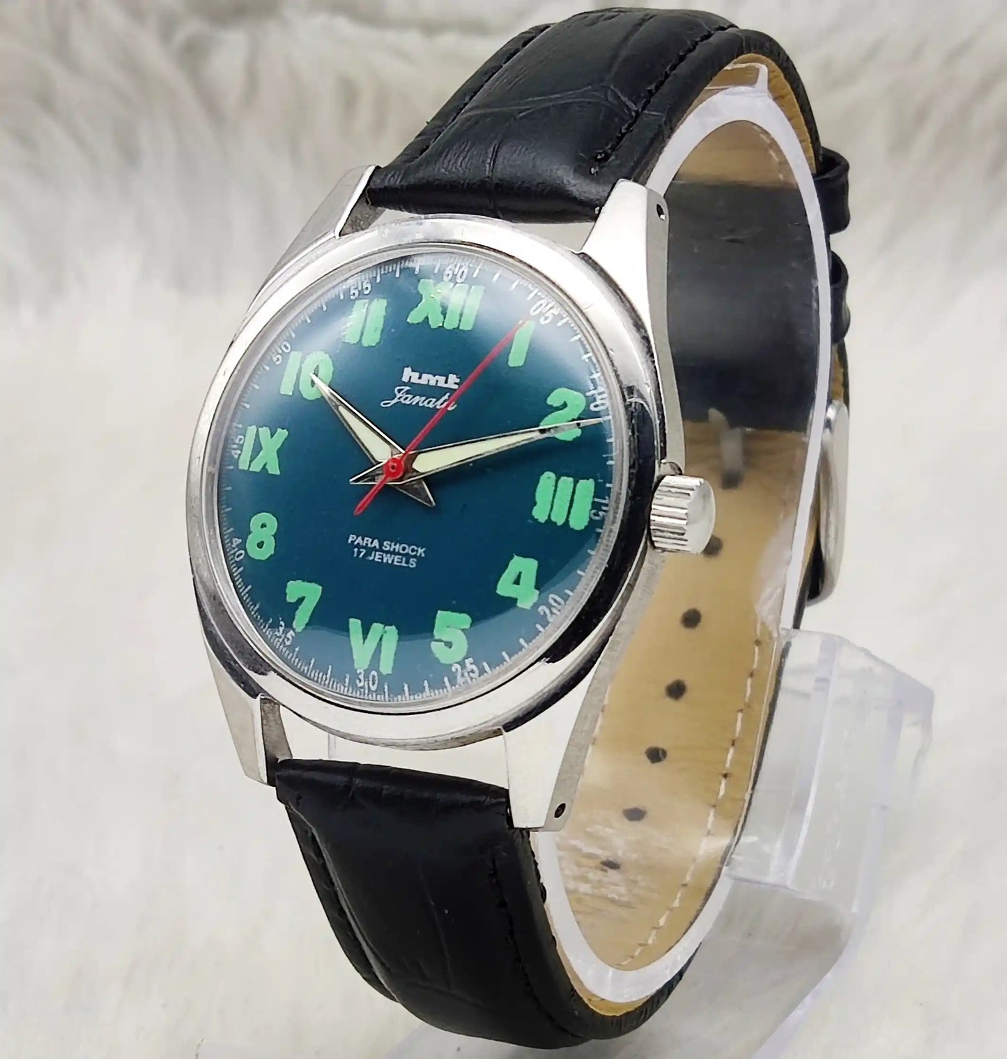 HMT Janata Mechanical Handwinding Watch: Greenish Dial