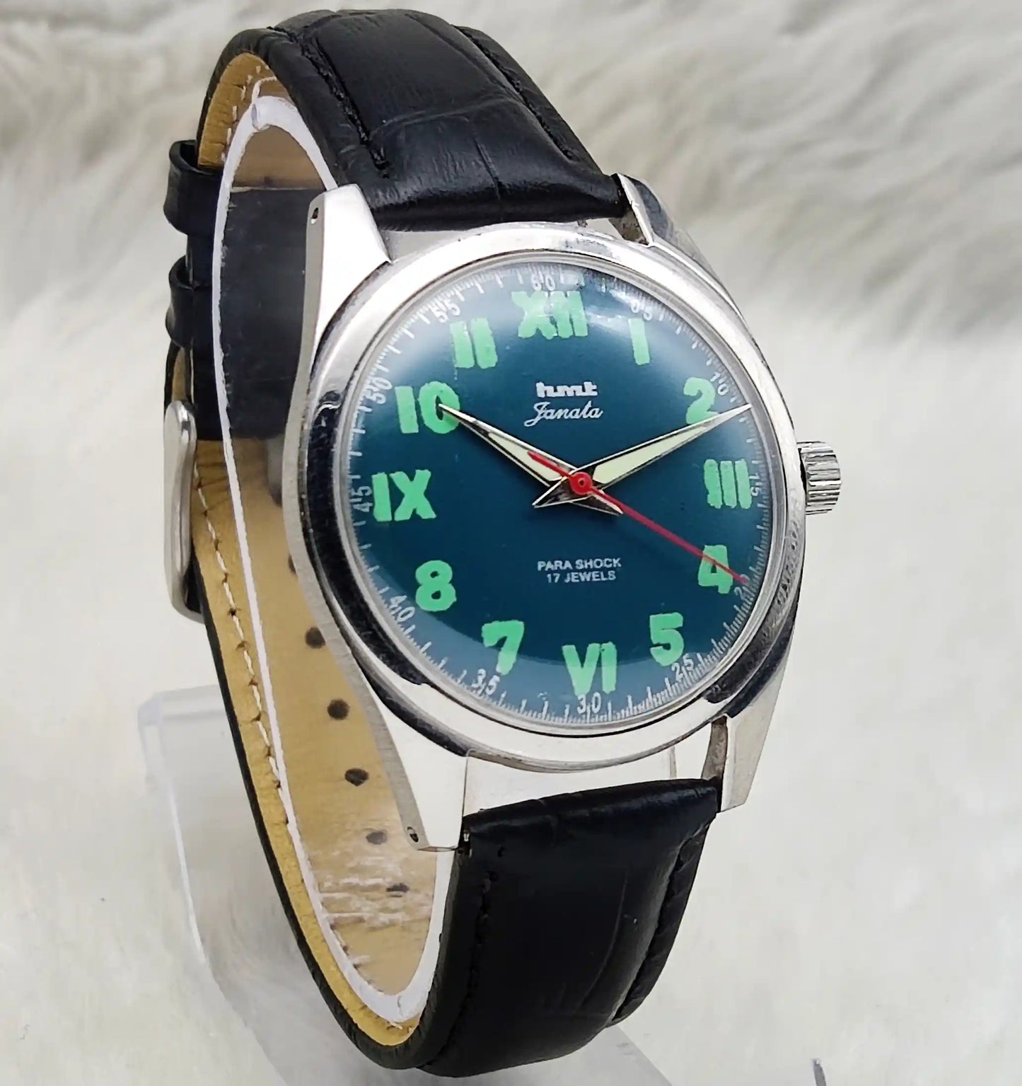 HMT Janata Mechanical Handwinding Watch: Greenish Dial