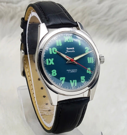 HMT Janata Mechanical Handwinding Watch: Greenish Dial