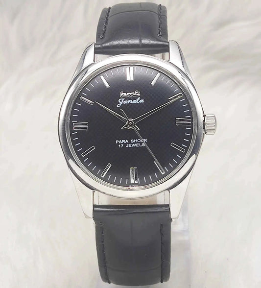 HMT Janata Dotted Black Dial Stick indices 17 Jewels Handwinding Men's Watch
