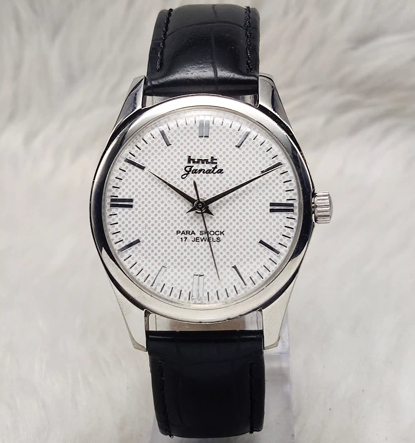 HMT Janata Dotted Off White Dial Stick indices 17 Jewels Handwinding Men's Watch