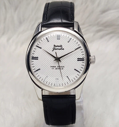 HMT Janata Dotted Off White Dial Stick indices 17 Jewels Handwinding Men's Watch