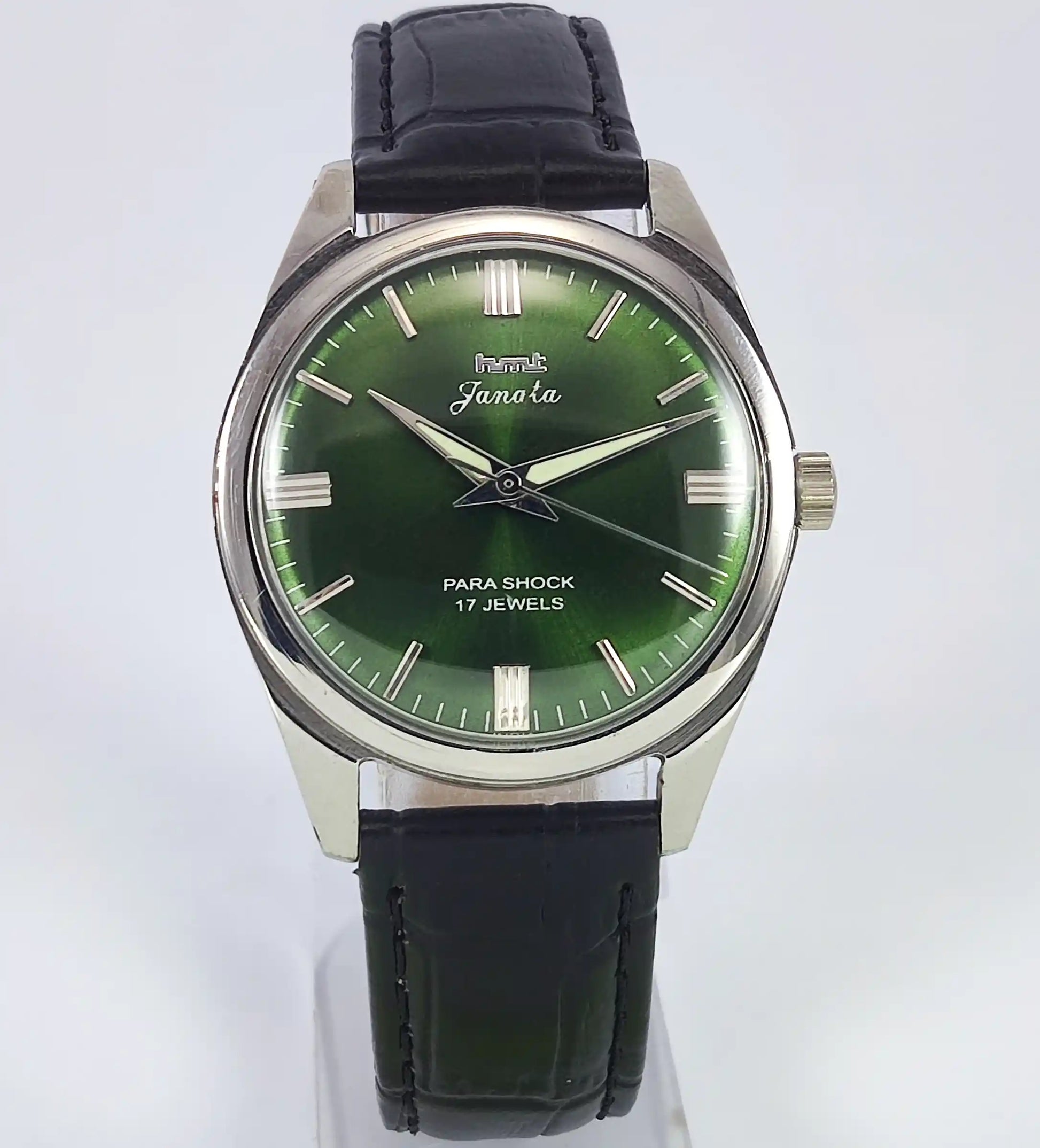 HMT Janata Para Shock 17 Jewels Apple Green Dial Handwinding Discover-Diamonds