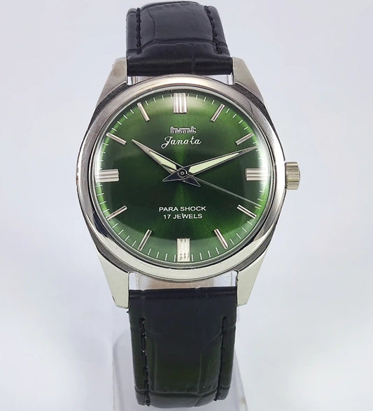 HMT Janata Para Shock 17 Jewels Apple Green Dial Handwinding Discover-Diamonds