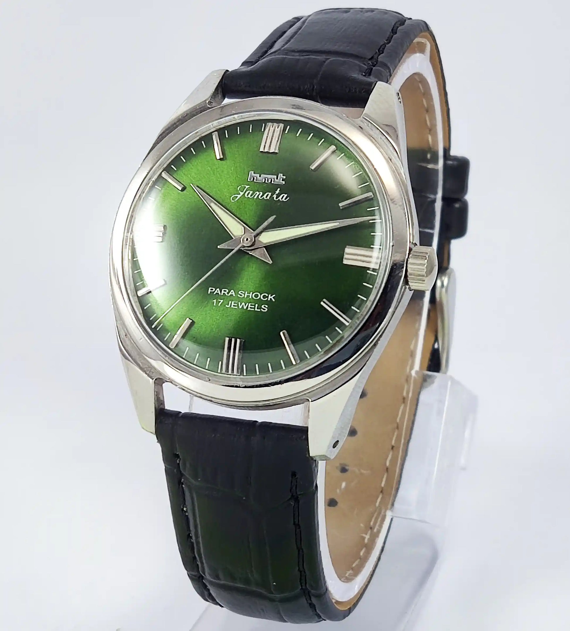 HMT Janata Para Shock 17 Jewels Apple Green Dial Handwinding Discover-Diamonds
