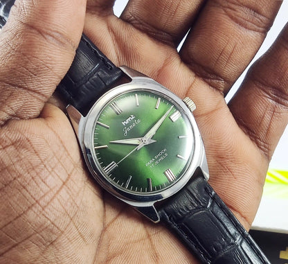 HMT Janata Para Shock 17 Jewels Apple Green Dial Handwinding Discover-Diamonds