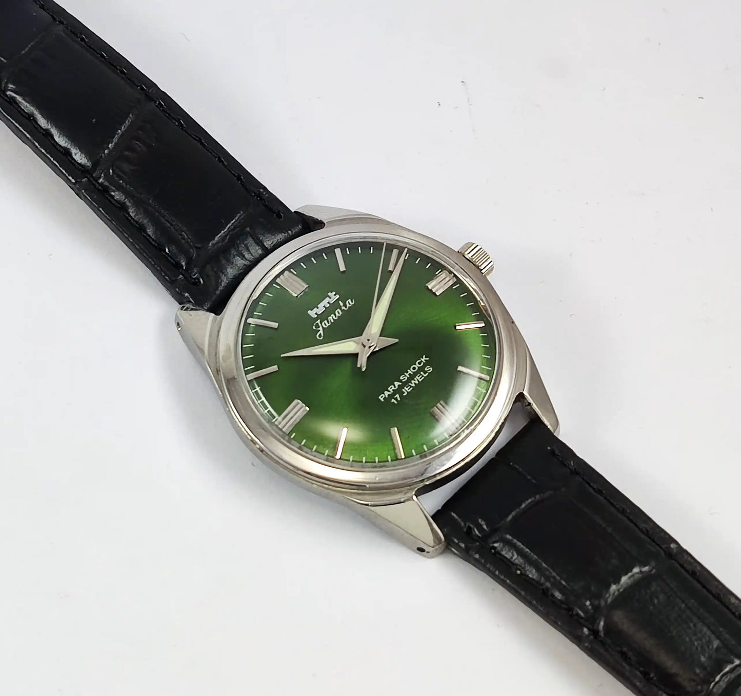 HMT Janata Para Shock 17 Jewels Apple Green Dial Handwinding Discover-Diamonds