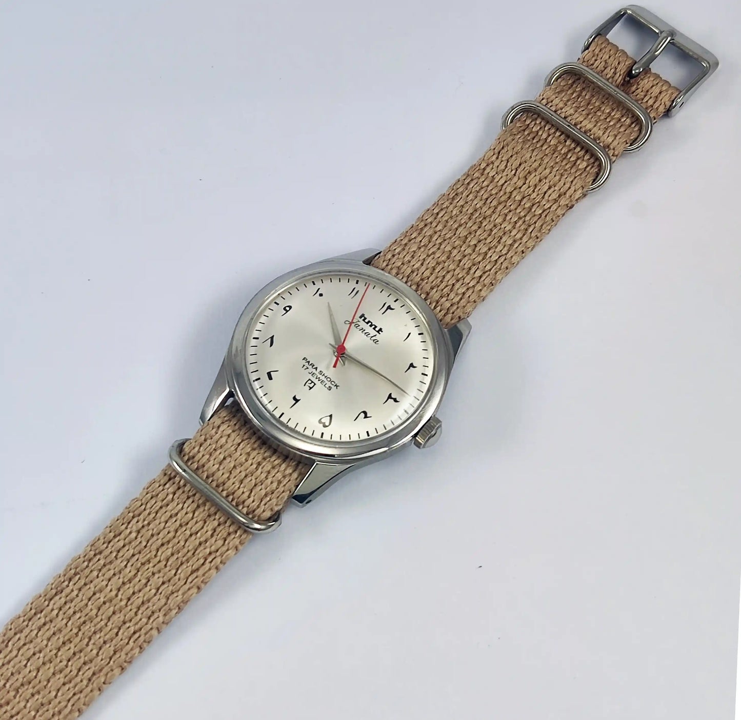 HMT Janata Para Shock 17 Jewels Arabic/Urdu Gray Dial Handwinding