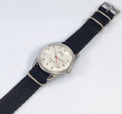 HMT Janata Para Shock 17 Jewels Arabic/Urdu Gray Dial Mechanical Handwinding Watch 0231