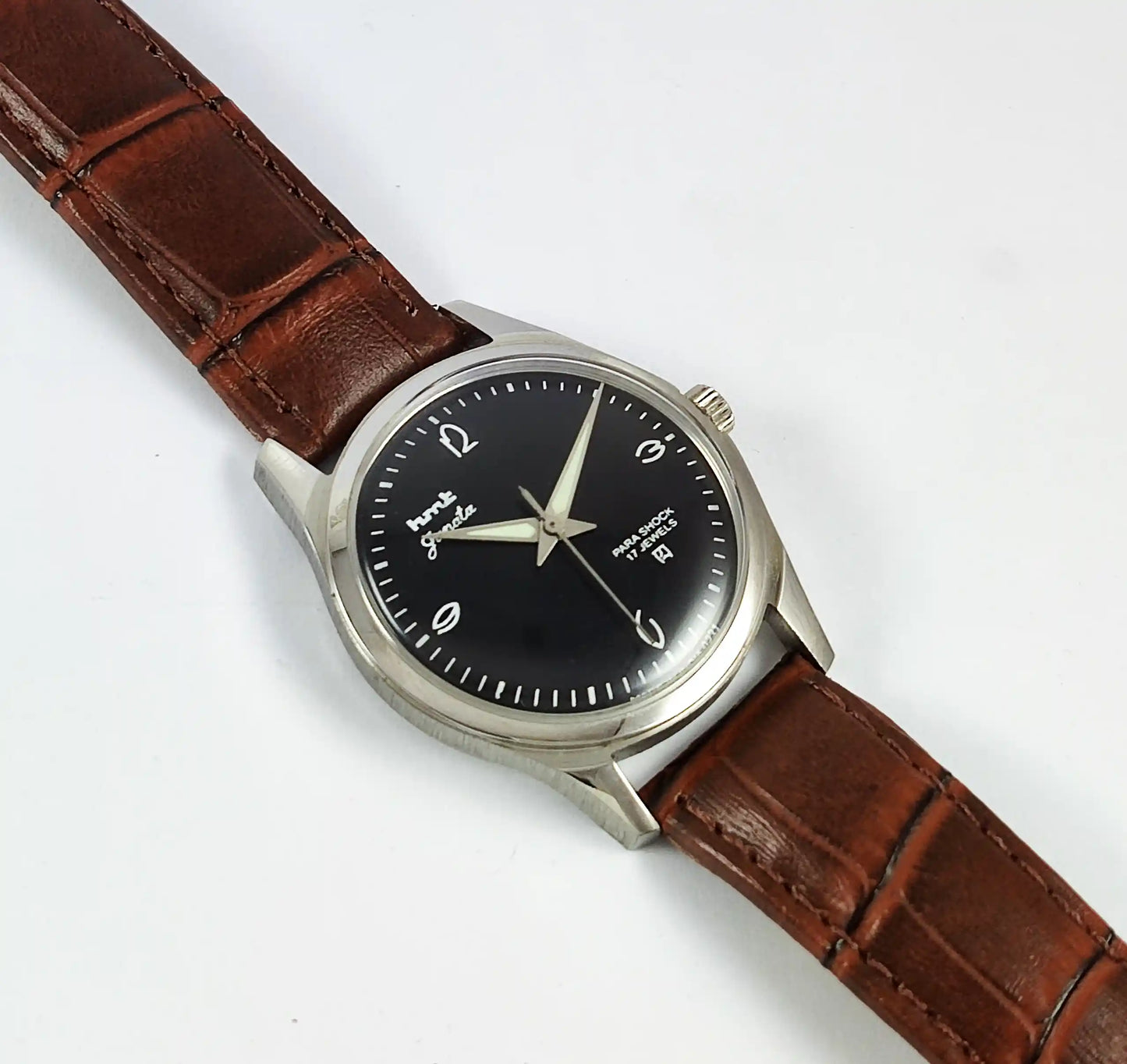 HMT Surya Para Shock 17 Jewels Black Dial Handwinding Discover-Diamonds