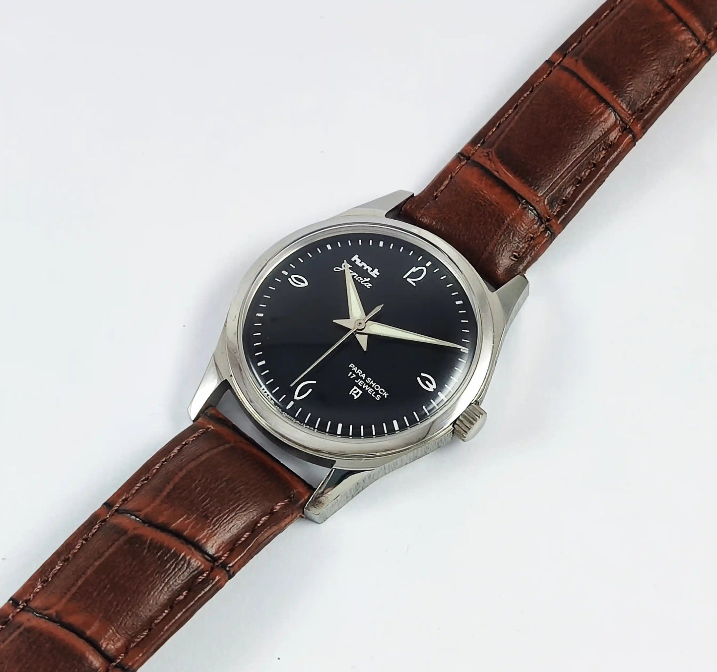 HMT Surya Para Shock 17 Jewels Black Dial Handwinding Discover-Diamonds