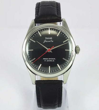 HMT Janata Para Shock 17 Jewels Black Dial Men's  Watch Discover-Diamonds