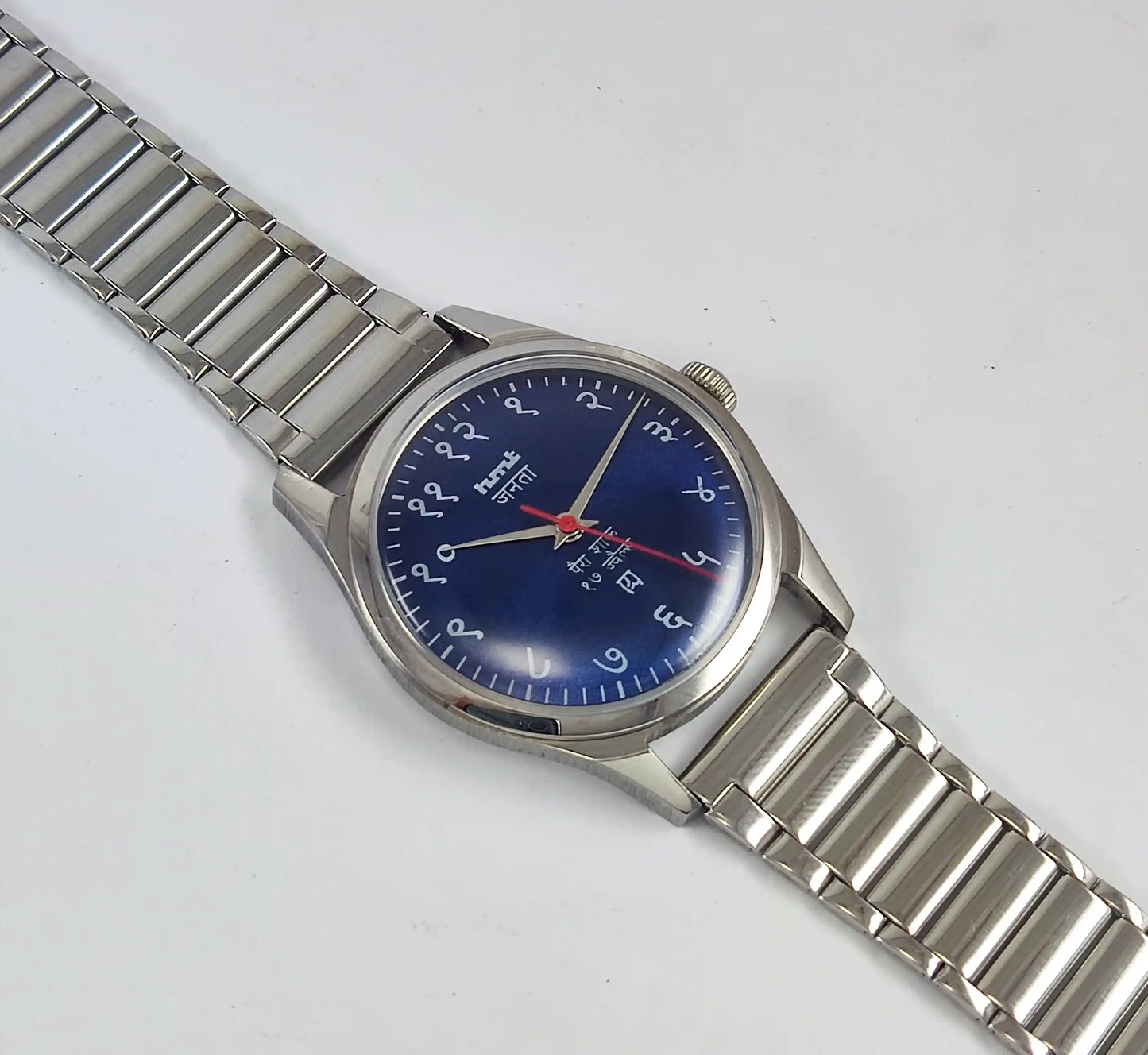 HMT Janata Para Shock 17 Jewels Blue Dial Handwinding Transparent Back 0231 Discover-Diamonds