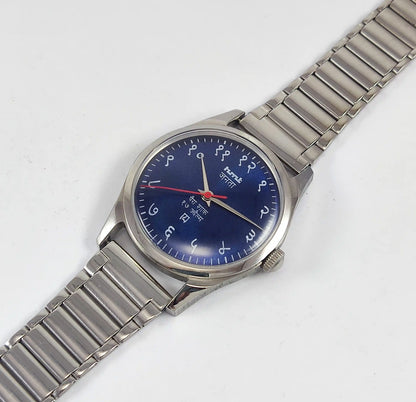 HMT Janata Para Shock 17 Jewels Blue Dial Handwinding Transparent Back 0231 Discover-Diamonds