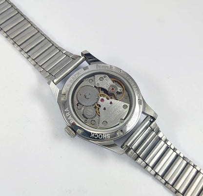 HMT Janata Para Shock 17 Jewels Blue Dial Handwinding Transparent Back 0231 Discover-Diamonds