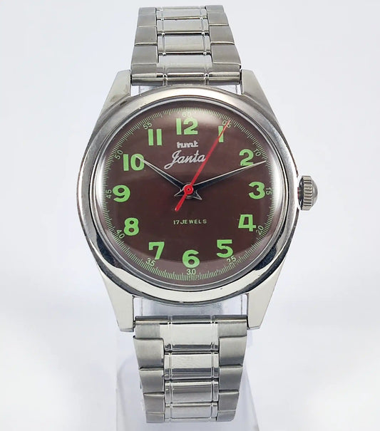 HMT Janata Para Shock 17 Jewels Brown Dial Handwinding Discover-Diamonds