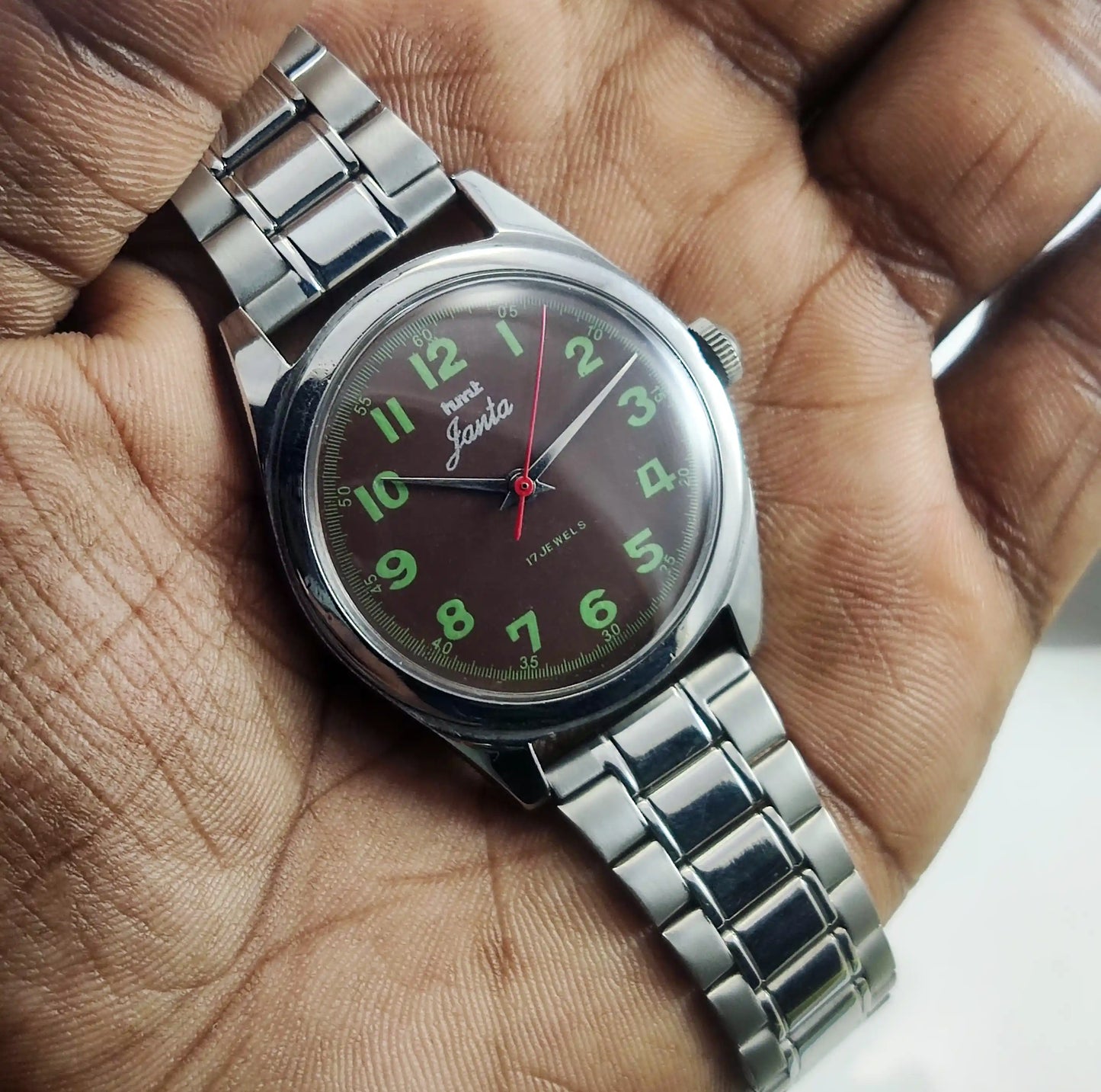 HMT Janata Para Shock 17 Jewels Brown Dial Handwinding Discover-Diamonds