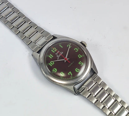 HMT Janata Para Shock 17 Jewels Brown Dial Transparent Back 0231 Discover-Diamonds