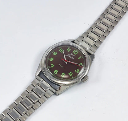 HMT Janata Para Shock 17 Jewels Brown Dial Transparent Back 0231 Discover-Diamonds