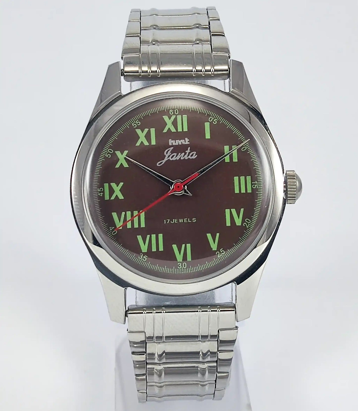 HMT Janata Para Shock 17 Jewels Brown Dial Transparent Back 0231 Discover-Diamonds