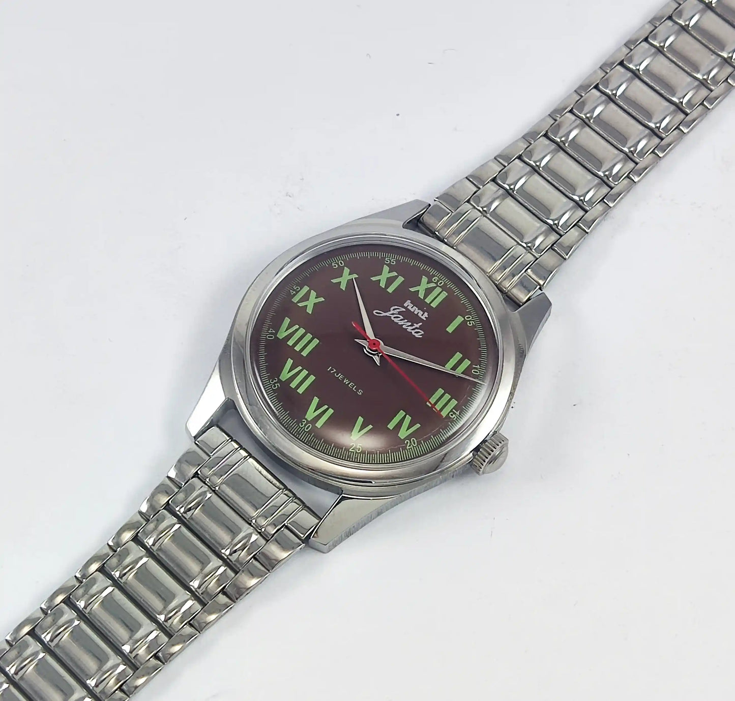 HMT Janata Para Shock 17 Jewels Brown Dial Transparent Back 0231 Discover-Diamonds