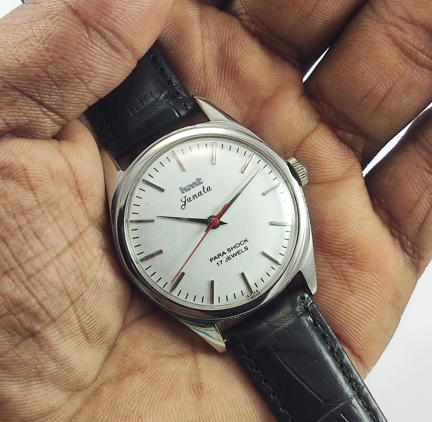 HMT Janata Para Shock 17 Jewels Gray Dial Handwinding Men's Watch Discover-Diamonds