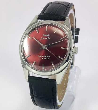 HMT Janata Para Shock 17 Jewels Maroon Dial Handwinding Discover-Diamonds