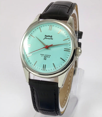 HMT Janata Para Shock 17 Jewels Turquoise Dial Handwinding Discover-Diamonds