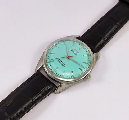 HMT Janata Para Shock 17 Jewels Turquoise Dial Handwinding Men's Watch Discover-Diamonds