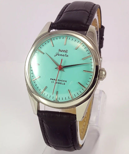 HMT Janata Para Shock 17 Jewels Turquoise Dial Handwinding Men's Watch Discover-Diamonds