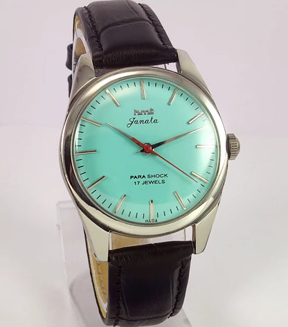 HMT Janata Para Shock 17 Jewels Turquoise Dial Handwinding Men's Watch Discover-Diamonds