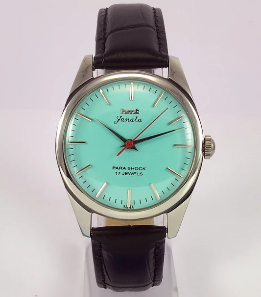 HMT Janata Para Shock 17 Jewels Turquoise Dial Handwinding Men's Watch Discover-Diamonds