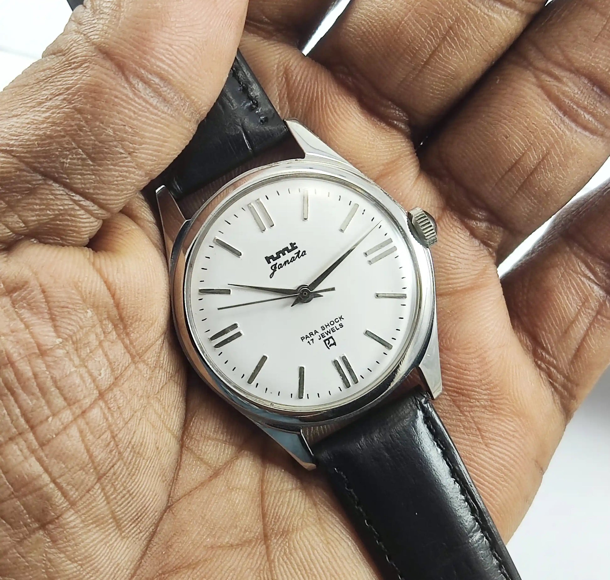 HMT Janata Para Shock 17 Jewels White Dial Handwinding - Discover-Diamonds