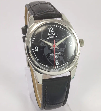 HMT Janata Para Shock Mahatama Gandhi 17 Jewels Black Dial Handwinding Watch Discover-Diamonds