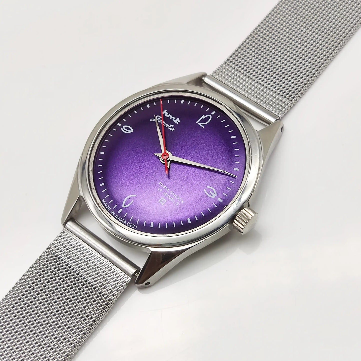 HMT Janata Purple Dial Watch - 17 Jewels, Men's Handwinding