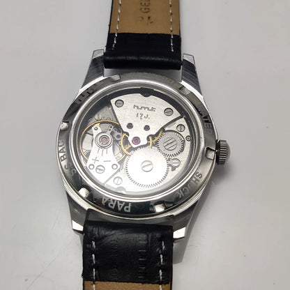 HMT Janata Sun Yellow English Numerals Handwinding Watch Transparent Back