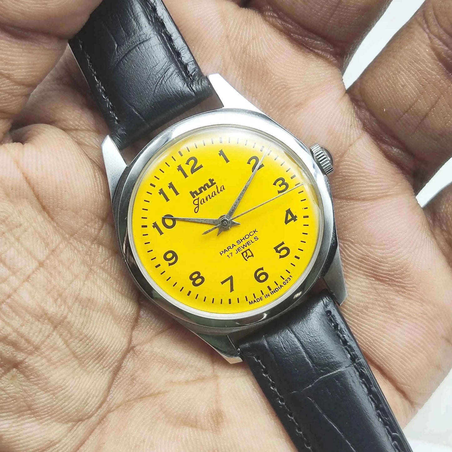 HMT Janata Sun Yellow English Numerals Handwinding Watch